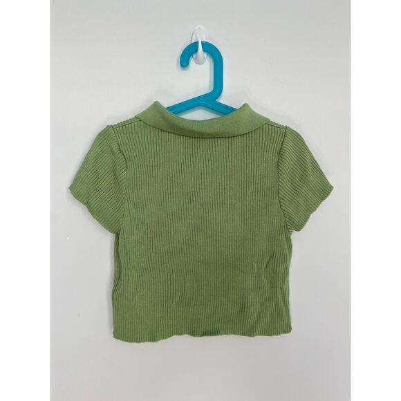 Callahan‎ Knitwear Two Piece Set Women S Ribbed Green Button Top Shorts - Picture 3 of 11